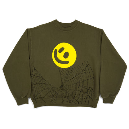 Big Smiley Crewneck (Army)