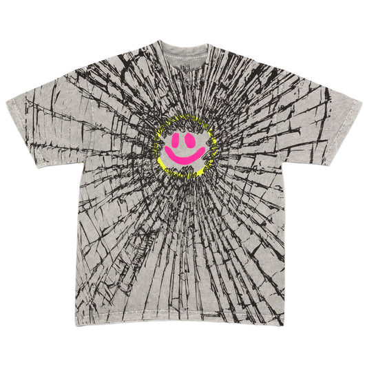 Cracked Smiley Tee (Limestone)