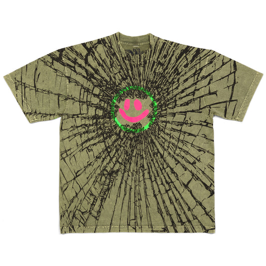 Cracked Smiley Tee (Matcha)