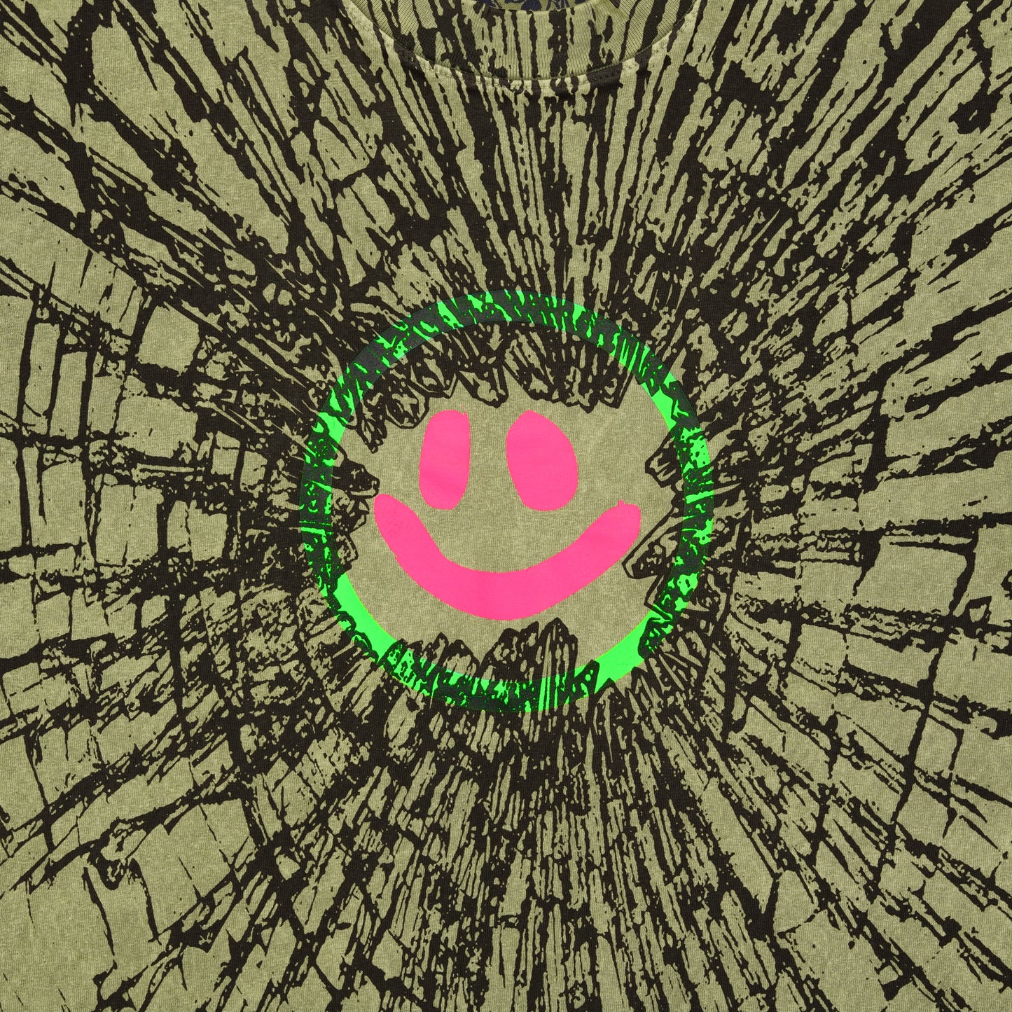 Cracked Smiley Tee (Matcha)