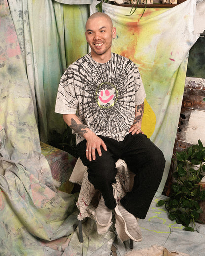 Cracked Smiley Tee (Limestone)