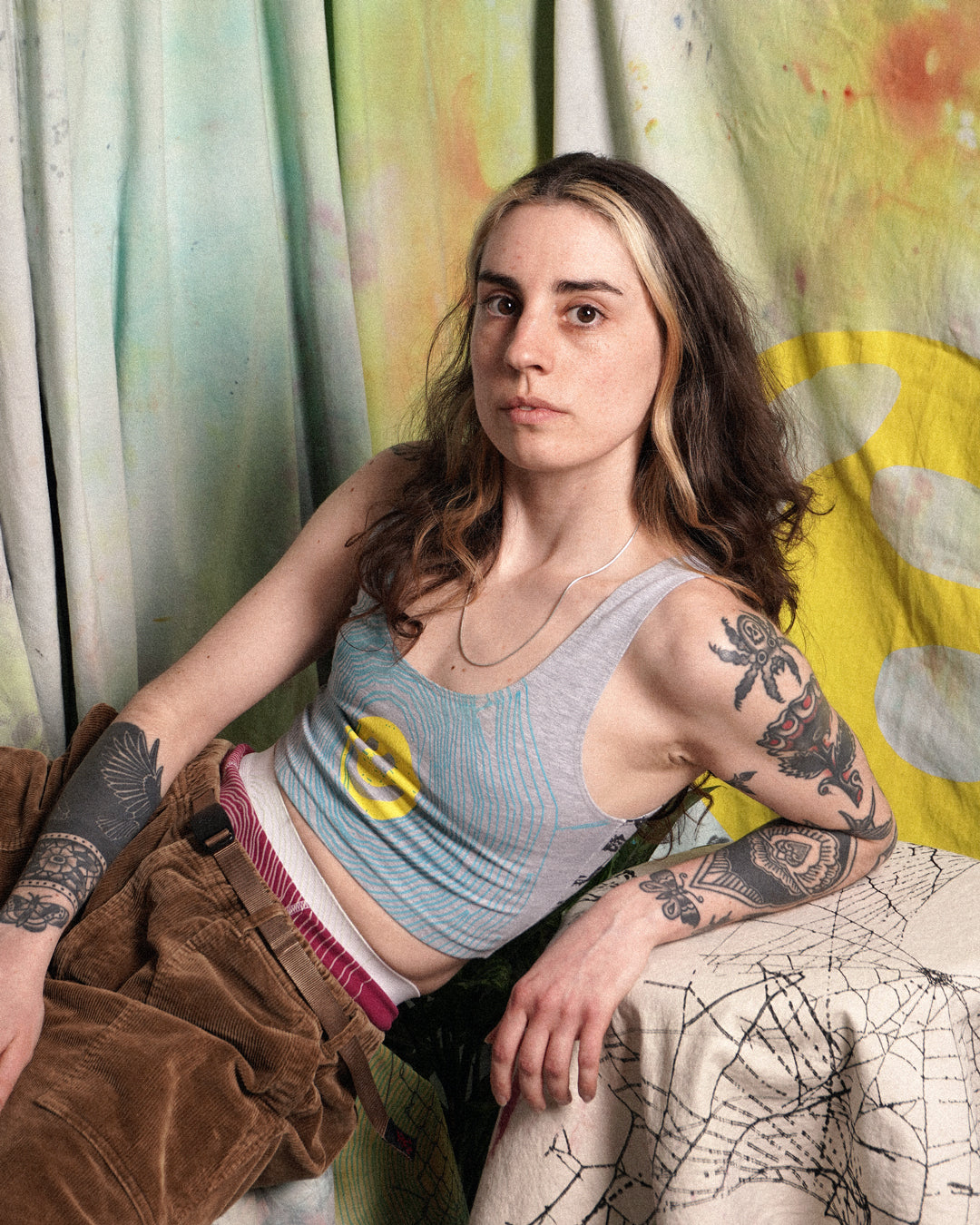 Cracked Spandex Crop Tank