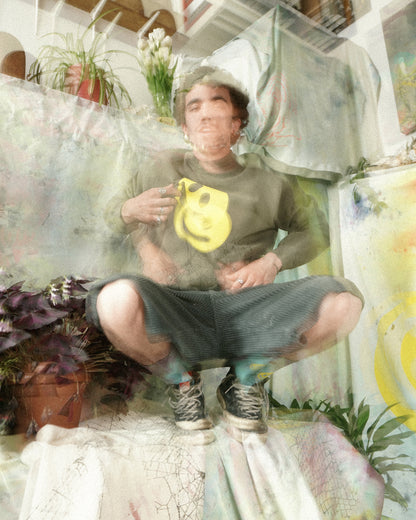 Big Smiley Crewneck (Army)