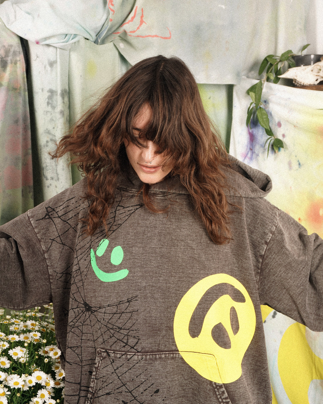 Big Smiley Hoodie (Cocoa)